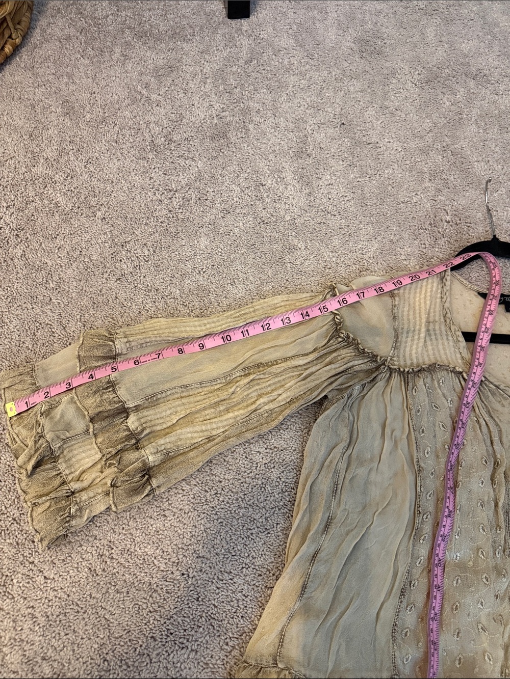 Young Threads Boho Ruffle Button-Front Women’s Top - Taupe - Picture 16 of 16
